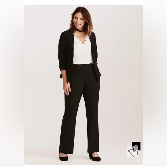 NWT Torrid Crepe Slim Flare Pants Navy Blue, size 18 - Picture 7 of 9